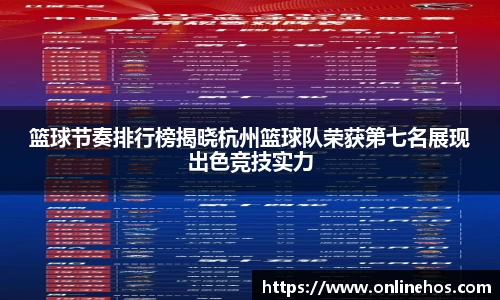篮球节奏排行榜揭晓杭州篮球队荣获第七名展现出色竞技实力